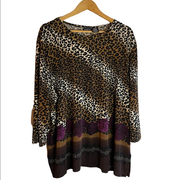 George Animal Print Woman Blouse Plus Size